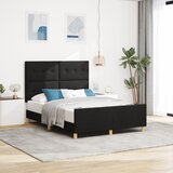 vidaXL Postelja Črna 140x190 cm Tkanina, (22049645) | Shoptok.si