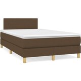  Box spring postelja z vzmetnico temno rjav 120x200 cm blago, (20726185) | Shoptok.si