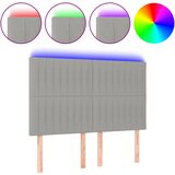 vidaXL LED posteljno vzglavje svetlo sivo 144x5x118/128 cm blago, (20951940) Cene
