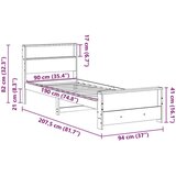 vidaXL krevetna konstrukcija smeđa 90 x 190 cm masivna borovina | shoptok.hr