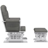  Stolica za ljuljanje s tabureom tamnosiva od tkanine | shoptok.hr
