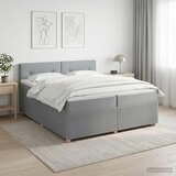  Boxspring krevet s madracem Svjetlosiva 200 x 200 cm Tkanina | shoptok.hr