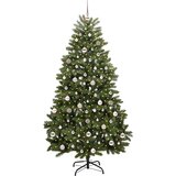 vidaXL Umestno božično drevo z LED lučmi Zelena 210 cm PVC in kovina | Shoptok.si