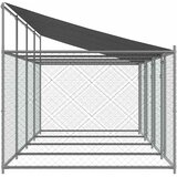  Kavez za pse s krovom i vratima sivi 8x2x2 m pocinčani čelik | shoptok.hr