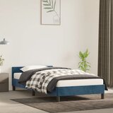 The Living Store Posteljni okvir z vzglavjem temno moder 100x200 cm žamet - Posteljni Okvir Z Vzglavjem, (21489194) Cene