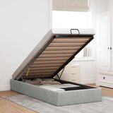 Maison Chic Otomanski Posteljni okvir - Enojna postelja - Postelja za odrasle brez vzmetnice siv 90x200 cm žamet-J1971, (21766612) | Shoptok.si