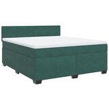 vidaXL Box spring postelja z vzmetnico temno zelena 180x200 cm žamet, (21310895) | Shoptok.si