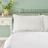 Catherine Lansfield Bela/zelena enojna posteljnina 135x200 cm Scallop Border – | Shoptok.si