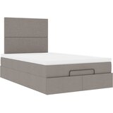  Otomanski okvir kreveta s madraca smeđesivi 120x200cm tkanine | shoptok.hr