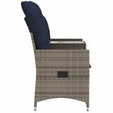  Vrtna sofa s mogućnošću naginjanja za 2 osobe sa stolom, siva, poliratan | shoptok.hr