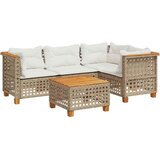  5-dijelni vrtni set sofa s jastucima bež od poliratana 55 x 55 x 36 cm | shoptok.hr