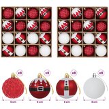  Set božićnih kuglica 32 kom. Crvena i bijela Ø 6 cm Plastika | shoptok.hr