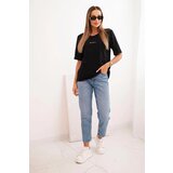 Polski Women's cotton blouse with Minimal print black | shoptok.hr
