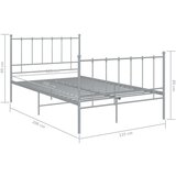  Za krevet sivi metalni 120 x 200 cm | shoptok.hr