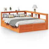  Knjižna postelja brez vzmetnice vošč. rjava 150x200 cm borovina, (21792182) | Shoptok.si