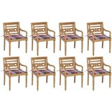 The Living Store Batavia stoli z blazinami 8 kosov trdna tikovina - Batavia Stol, (21494368) | Shoptok.si