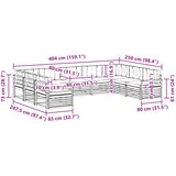  Set vanjskih sofa 9 kom. Prirodna i svijetlo siva 404 x 250 x 73 cm | shoptok.hr