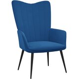 vidaXL Stol za sproščanje moder žamet, (20957207) | Shoptok.si