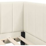  Kutni okvir kreveta s uzglavljem Krema 90 cm x 200 cm Baršun | shoptok.hr