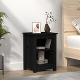 vidaXL Noćni ormarić crni 40x35x55 cm od masivne borovine Cijene