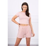 Kesi Cotton set with shorts dark powder pink Cijene
