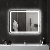  Kupaonsko ogledalo s osvjetljenjem dodirno antifog 60x80 cm srebrno | shoptok.hr