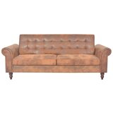 Maison Chic Raztegljiv kavč - Sofa - Kanape dvosed z naslonjali za roke umetni semiš rjav, (21727814) | Shoptok.si