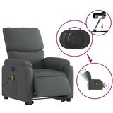 vidaXL Električni masažni naslonjač na podizanje od tkanine tamnosivi | shoptok.hr