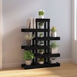  Stalak za biljke crna 85 x 25 x 109,5 cm od masivne borovine | shoptok.hr