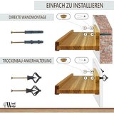 WOOD WEDGE komplet 3 stenskih polic iz masivnega lesa – 60 cm odprta embalaža | Shoptok.si