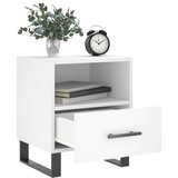 vidaXL Nočna omarica bela 40x35x47,5 cm inženirski les | Shoptok.si