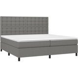  Krevet box spring s madracem LED tamnosivi 200x200 cm tkanina | shoptok.hr