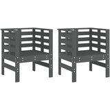 Maison Chic Vrtni Stoli - Stol za vrt 2 kosa sive barve 61,5x53x71 cm trdna borovina JS521, (21877725) Cene