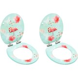 vidaXL Deska za WC školjko s pokrovom 2 kosa mediapan flamingo | Shoptok.si