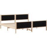  Krevetna konstrukcija Crna 200 x 200 cm Čvrsto borovo drvo | shoptok.hr