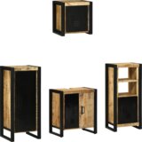 vidaXL Komplet pohištva za kopalnico 4 pcs Rjava Masiven les manga | Shoptok.si