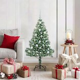 vidaXL Umjetno Božićno Drvo s Snježnim Flokom i LED Svjetlom 120 cm | shoptok.hr
