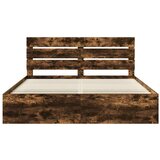  Okvir za krevet s uzglavljem Dimljeni hrast 180 x 200 cm | shoptok.hr