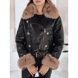 DStreet Kurtka skórzana damska zimowa z futerkiem czarna | shoptok.hr