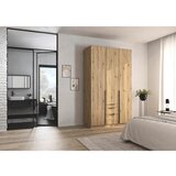 Rauch Möbel OMARA S KLASIČNIMI VRATI, temno siva, hrast artisan | Shoptok.si