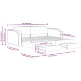  Dnevni krevet na razvlačenje smeđesivi 100 x 200 cm od tkanine | shoptok.hr