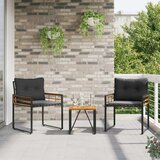  Set vanjskog namještaja s jastukom 3 pcs Siva | shoptok.hr