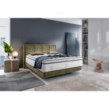 CARRYHOME postelja boxspring 140 cm x 200 cm , tekstil olivno zelena | Shoptok.si