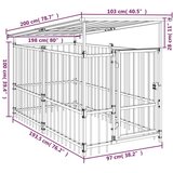 vidaXL Zunanji pasji boks s streho jeklen 1,88 m² | Shoptok.si