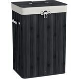 HOMCOM koš za perilo bambus 40D x 30Š x 60V cm črno, (5000242317) Cene