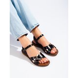 W. POTOCKI Black leather sandals on a flat sole | shoptok.hr