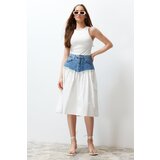 Trendyol Blue Color Block High Waist Midi Denim Skirt | shoptok.hr