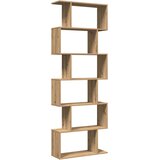Pregrada regal za knjige 6 razina hrast 70x24x193 cm drveni | Eponuda.com
