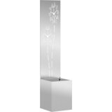 vidaXL Vrtni Sadič s Dekorativnom Pločom Srebrna 32 x 140 cm | shoptok.hr