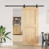 vidaXL Drsna vrata s kompletom vodil 95x210 cm trdna borovina | Shoptok.si